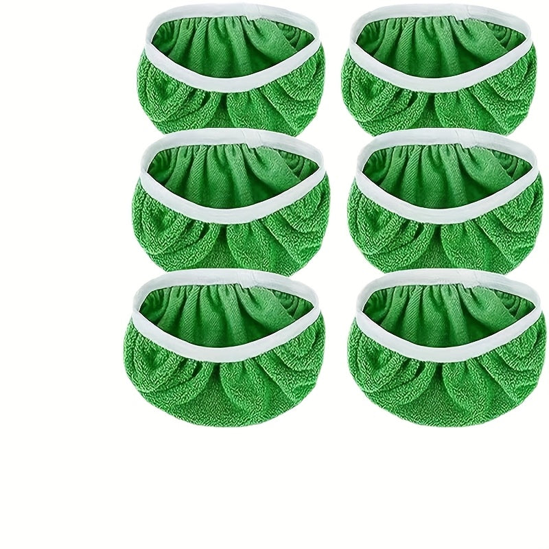 Set of 4 Ultra Absorbent Microfiber Mop Pads - Reusable, Long-lasting Green Cloths with Elasticized Design for Secure Fit, Soft and Easy to Attach for Effective Cleaning in Home and Office - Ideal for Multiple Uses