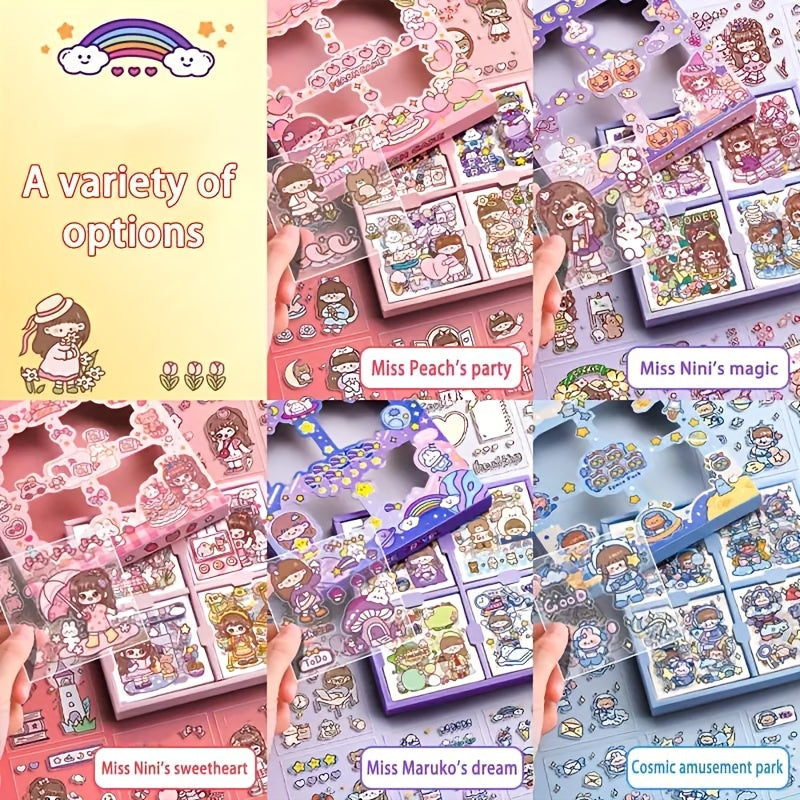 10/20/50 random cute cartoon stickers for DIY decoration, perfect for notebooks, bullet journals, scrapbooks, craft albums, and laptops.