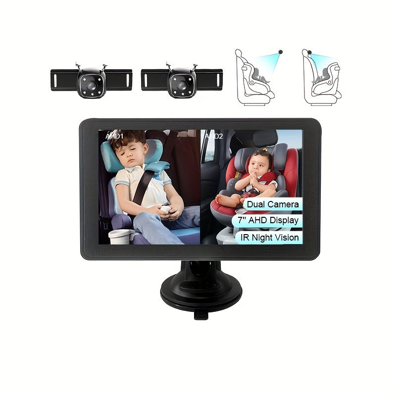 2-Pack of Youngsters Car Cameras for 17.78 cm Single/Dual Screen Display, Easy Installation for Rear-Facing Seat Monitoring