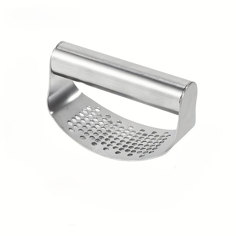 Stainless Steel Garlic Press - Rocker Metal Mincer for Easy Garlic Crushing - Washable Kitchen Chopper and Masher - Essential Kitchen Gadget and Accessory