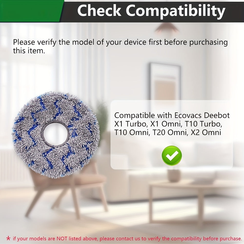 Get the Ecovacs 4-Pack of Washable Microfiber Mop Pads, designed to work with the Deebot X1, T10 Turbo, X2, and T20 Robot Vacuum Cleaners. These reusable floor cleaning cloths will keep your floors sparkling clean with ease.