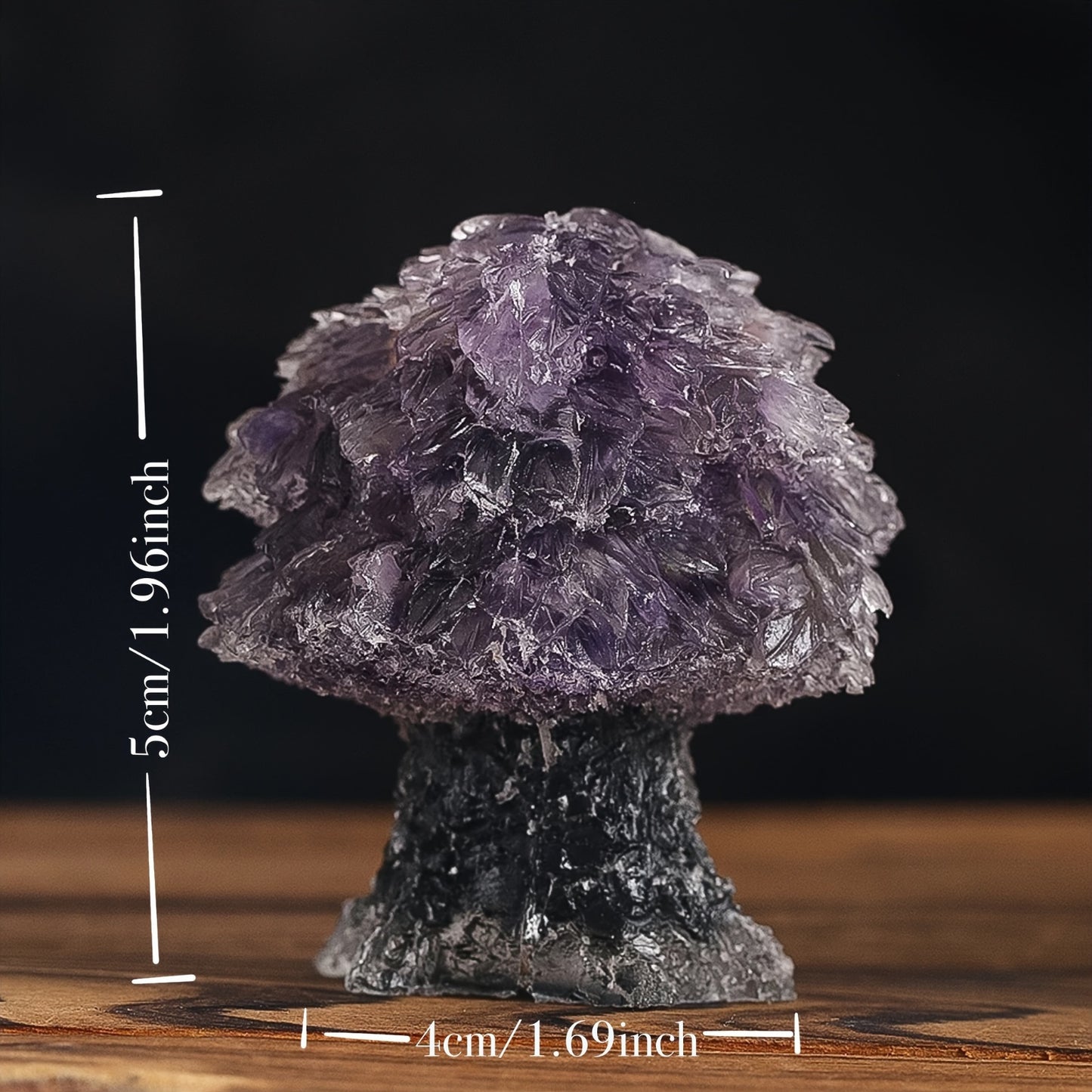 Amethyst Crystal Money Tree with Fluorite Base for Wealth and Luck in Home or Office Decor.