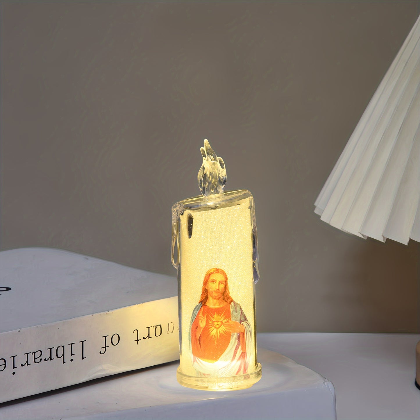 LED candle suitable for daily prayer, Easter decorations, believer gifts, parishioner gifts, and church decor.