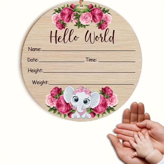 Personalized Announcement Sign for Kids - Made from Wood Fiber, Ideal for Hospital Visits and Baby Name Reveals