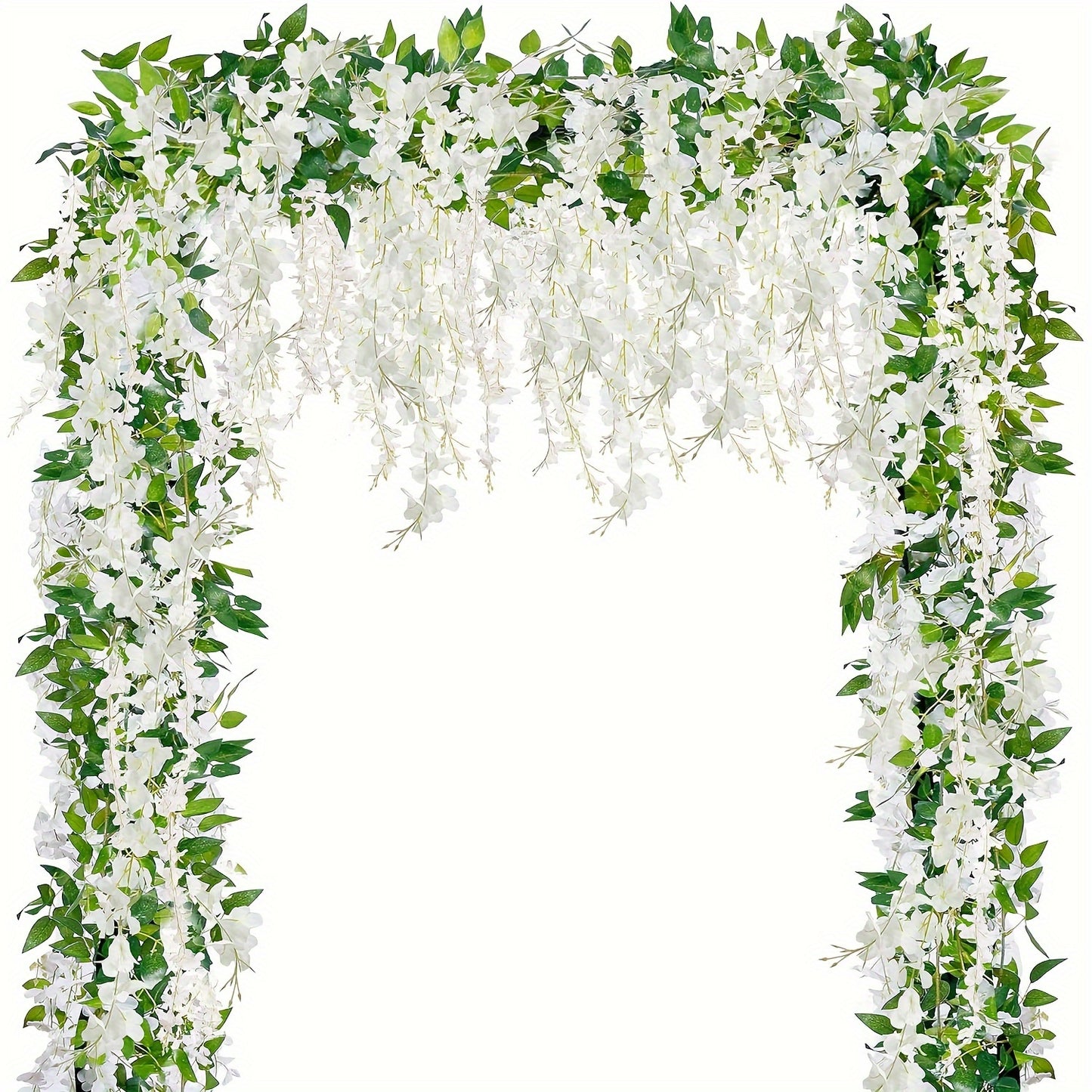 Zaphyron 4pcs Faux Wisteria Garland - 173.74cm Artificial Flower Vines, 12 Branches Each, Ideal for Home, Garden, and Outdoor Wedding Arch Decor.