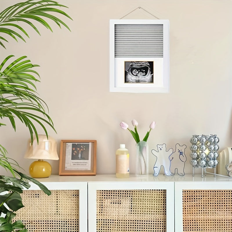 Personalize your decor with the UNICHERRY Letter Board Photo Frame. This customizable wood frame is perfect for displaying a single picture and adding your own message. Ideal for preserving ultrasound keepsakes, this frame makes a thoughtful pregnancy