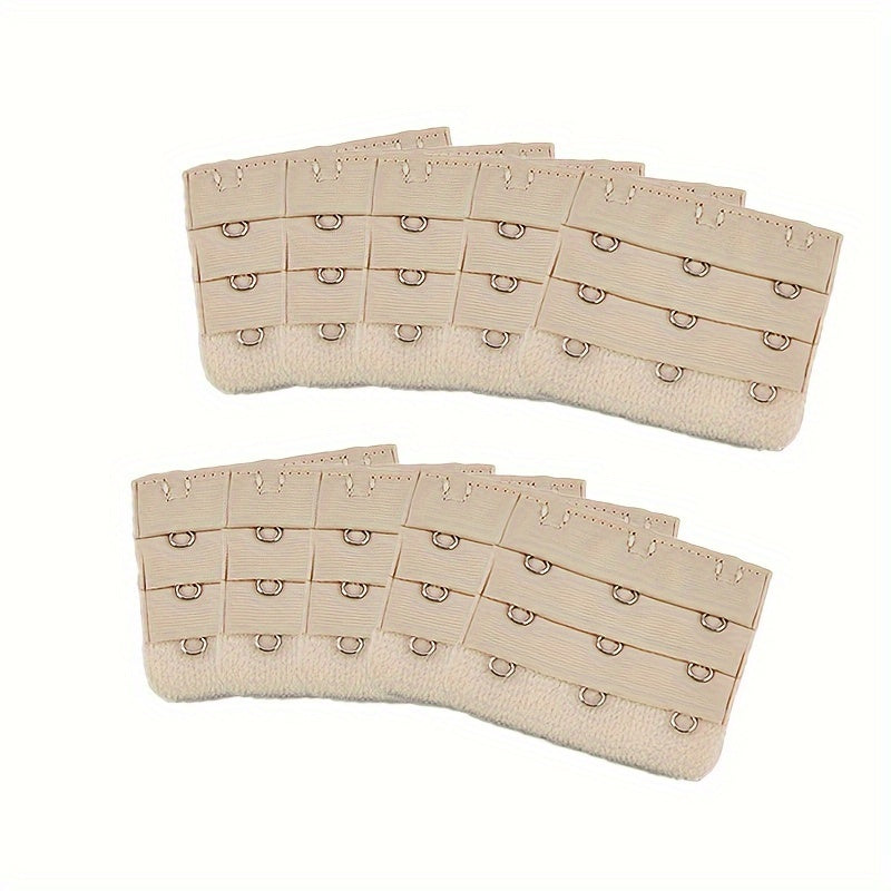 10pcs of adjustable bra strap extenders with 3 hooks - a comfortable and convenient accessory for women's lingerie and underwear.