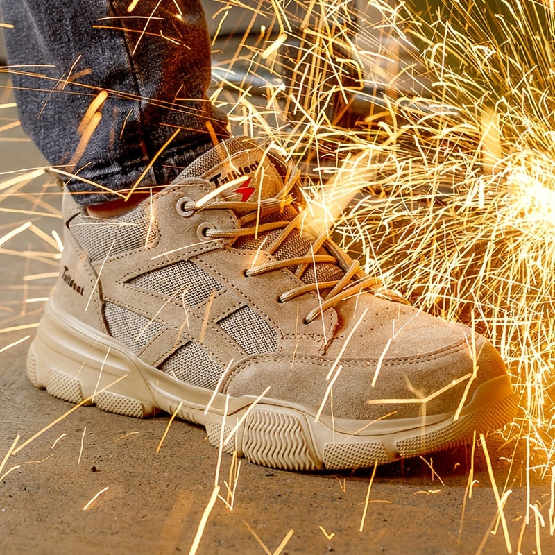 Men's insulated electrician footwear with steel cap, breathable, and resistant sole.