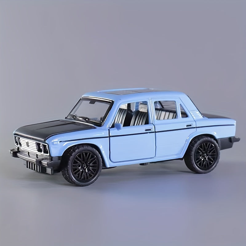 1/36 Retro Sedan Alloy Car Model with Three Open Doors, Ideal for Car Ornament or High-End Gift.