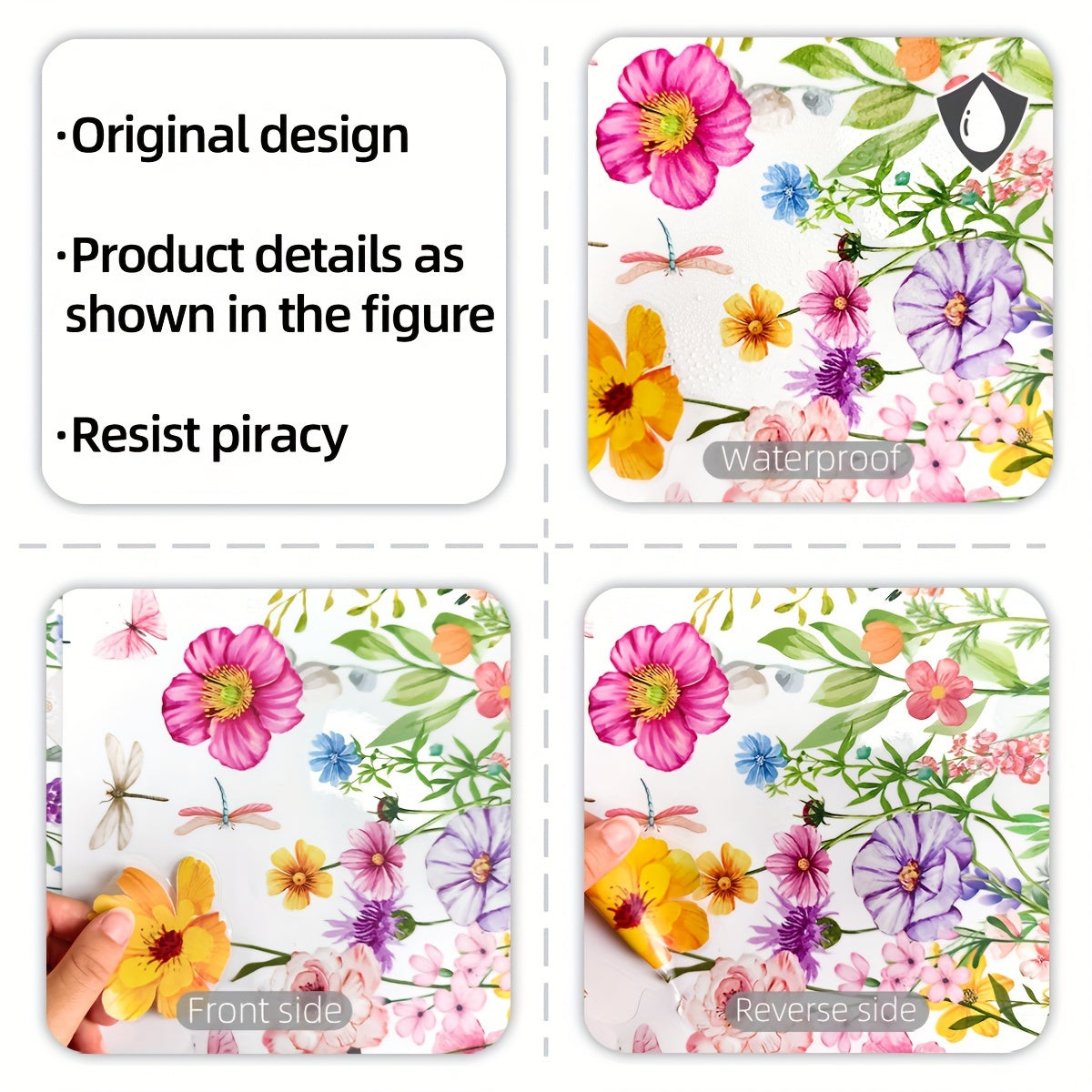 Decorate your bedroom, kitchen, or balcony with the modern design of the 1pc D12006-YX Contemporary Floral And Butterfly Glass Window Cling. This 30X60Cm PVC static adhesive decal features a reusable double-sided print for easy application and removal.