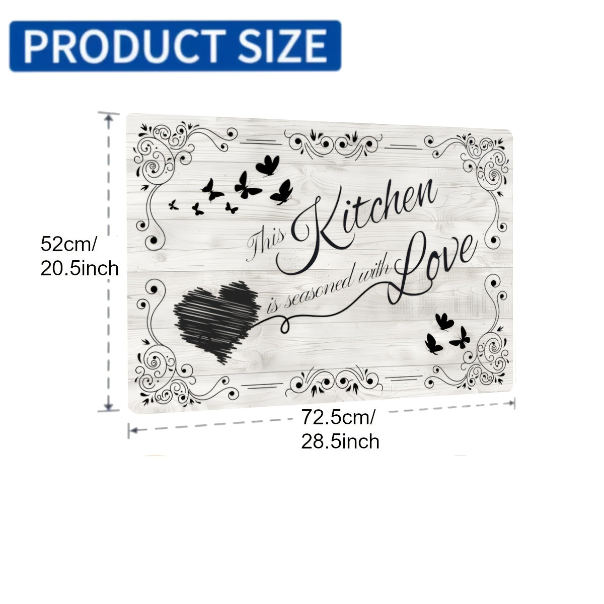 Enhance Your Kitchen with Our 'Kitchen's the Heart of the Home' Extra Large Scratch-Resistant Protector Mat - Non-Slip, Heat-Resistant Countertop Pad with Elegant Floral & Butterfly Design, Ideal for Stove Tops, Coffee Machines & Appliances -