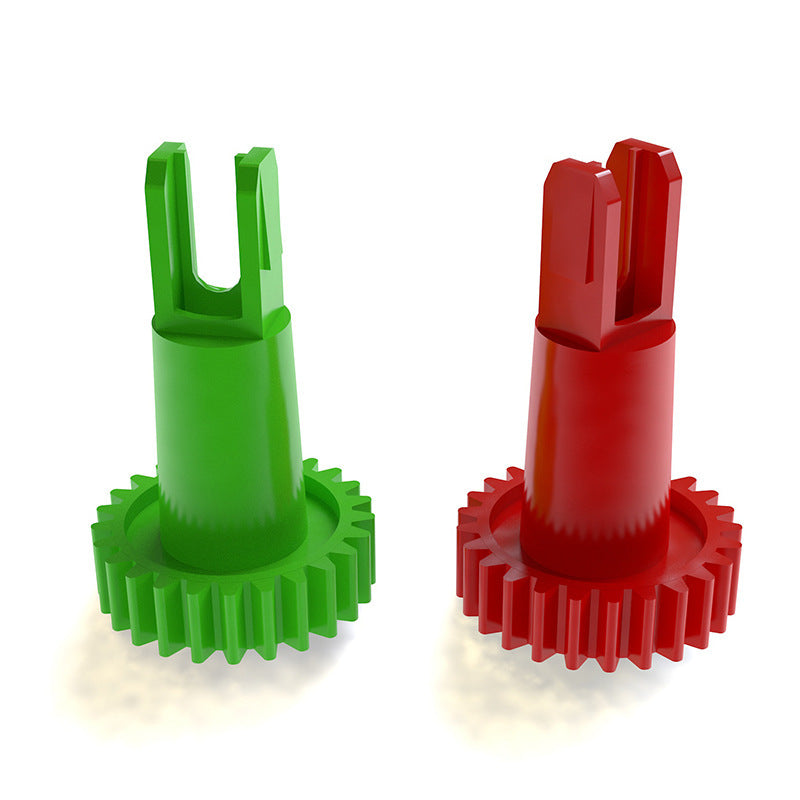 One pack of compatible motor gears for DEEBOT OZMO 950/920/N5/N8 T5/T9/T8 includes a plastic side brush motor gear, requiring no electricity. The pack includes 1 red gear and 1 green gear, suitable for use as a robot vacuum cleaner accessory.