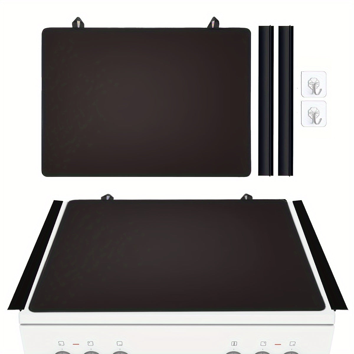 Protect your electric stove with this set that includes a glass top cover measuring 72.39x 52.07cm, along with 2 stove gap covers. The natural rubber stovetop mat and ceramic glass protector prevent scratching and keep your cooktop looking new. These