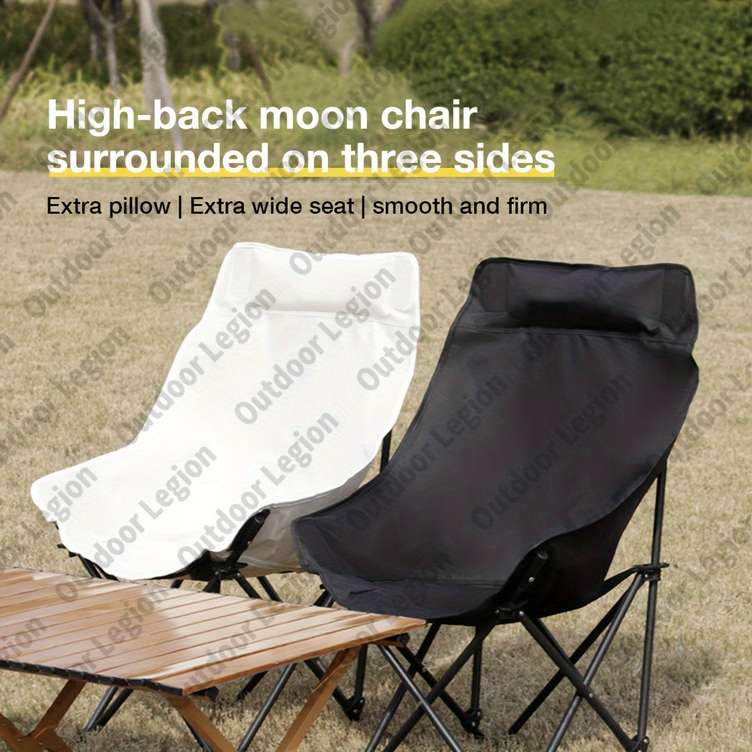 Lightweight folding chair with high back - ideal for outdoor activities such as camping, fishing, and sketching