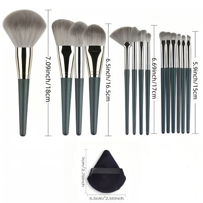 Quality makeup brush set with soft synthetic bristles for flawless application. Includes variety of brushes for blush, foundation, eye shadow, and more. Perfect for all skill levels, great