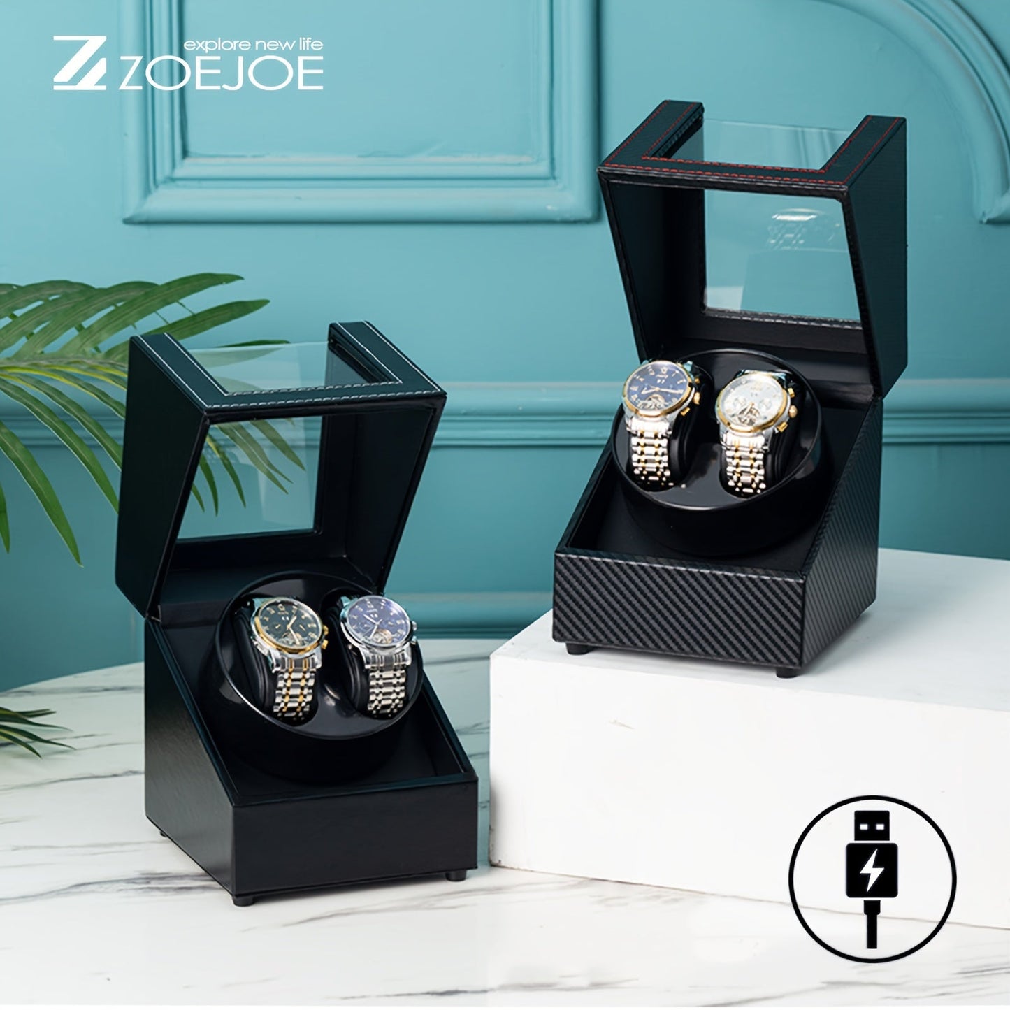 Ideal choice for gifts, this black PU/carbon fiber watch winder box is suitable for both men's and women's automatic watches. The single/double design ensures an organized storage and elegant display of your timepieces.