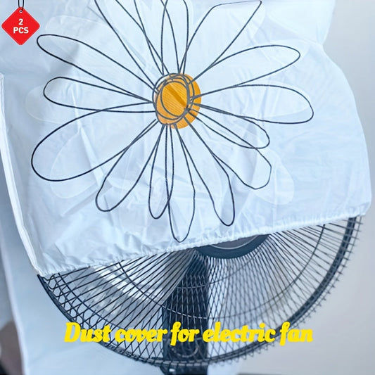 Set of 2 Plastic Fan Dust Covers, Can Be Reused and Washed, Not Suitable for Contact with Food, Ideal for Home, Office, and Hotel