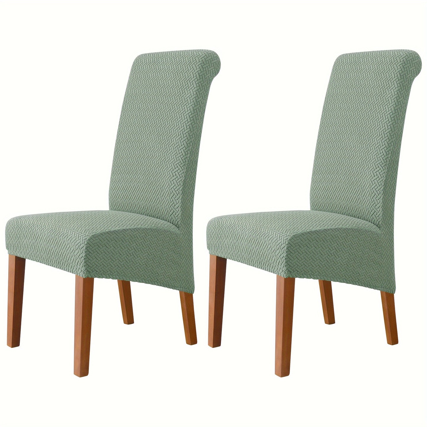 Jacquard high back dining chair slipcovers in sets of 2 or 4 for home or office use.