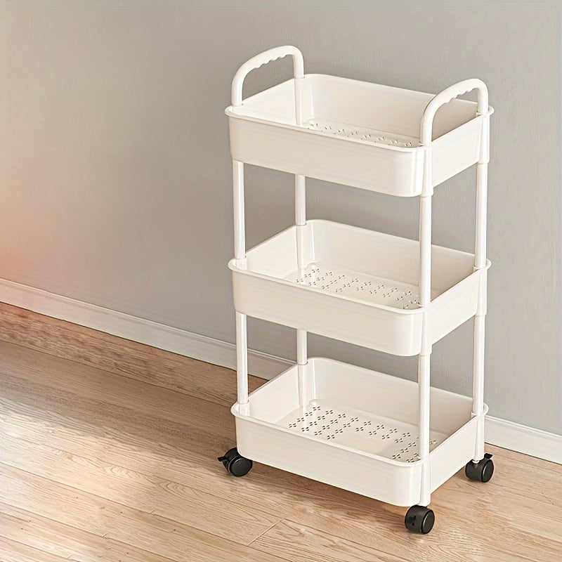 Multi-functional Storage Rack, Mobile Snack Cabinet with Movable Multi-layer Design