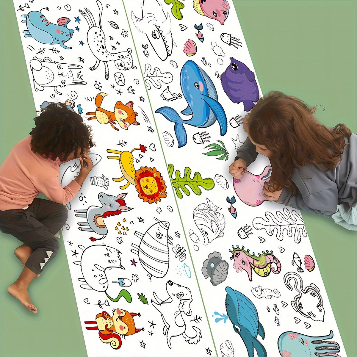 300CM graffiti paper roll for ages 3+, promotes creativity and motor skills, compatible with watercolor.