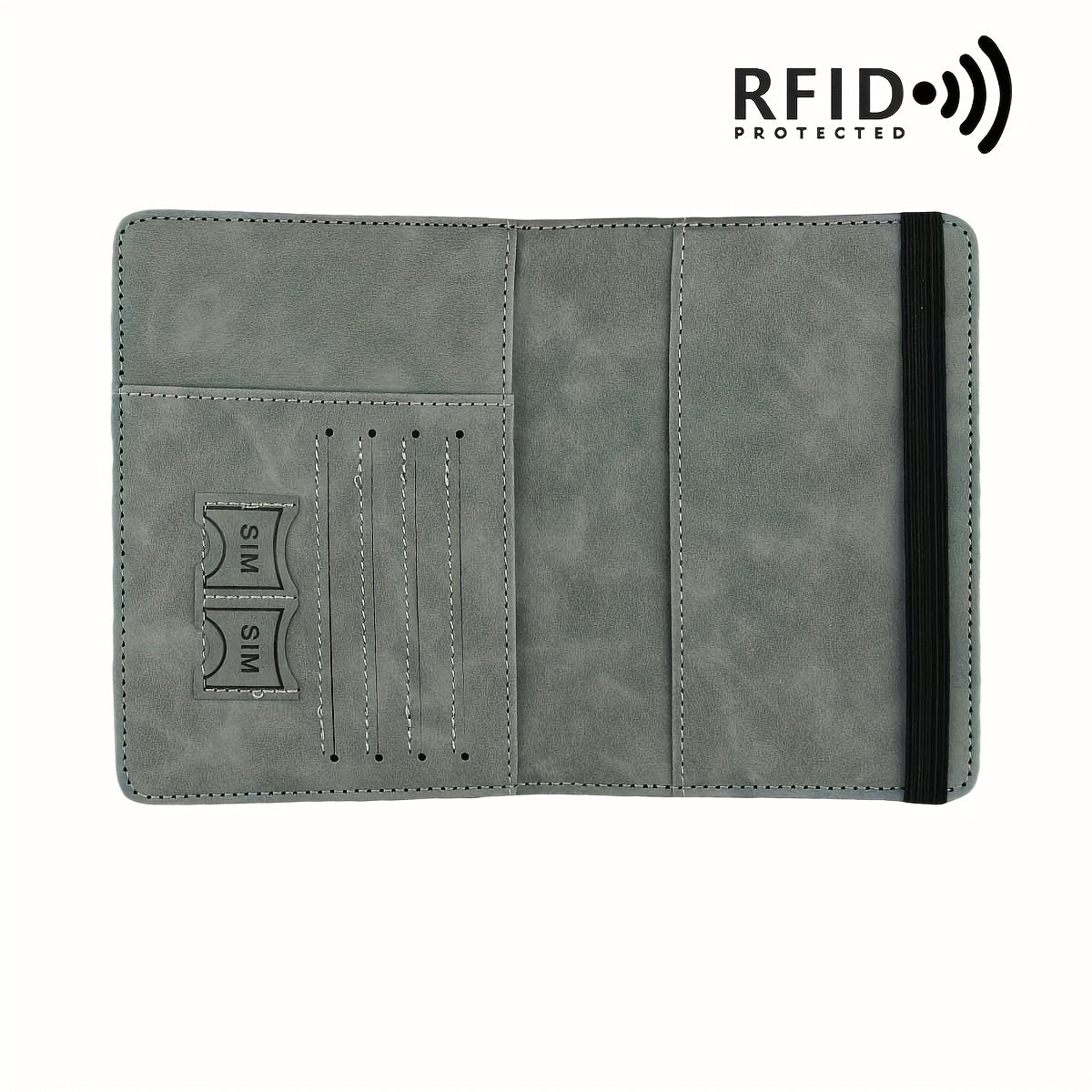 RFID Passport Holder, thin retro PU wallet for travel documents