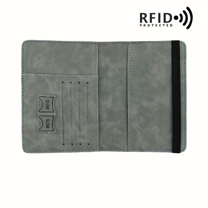 RFID Passport Holder, thin retro PU wallet for travel documents