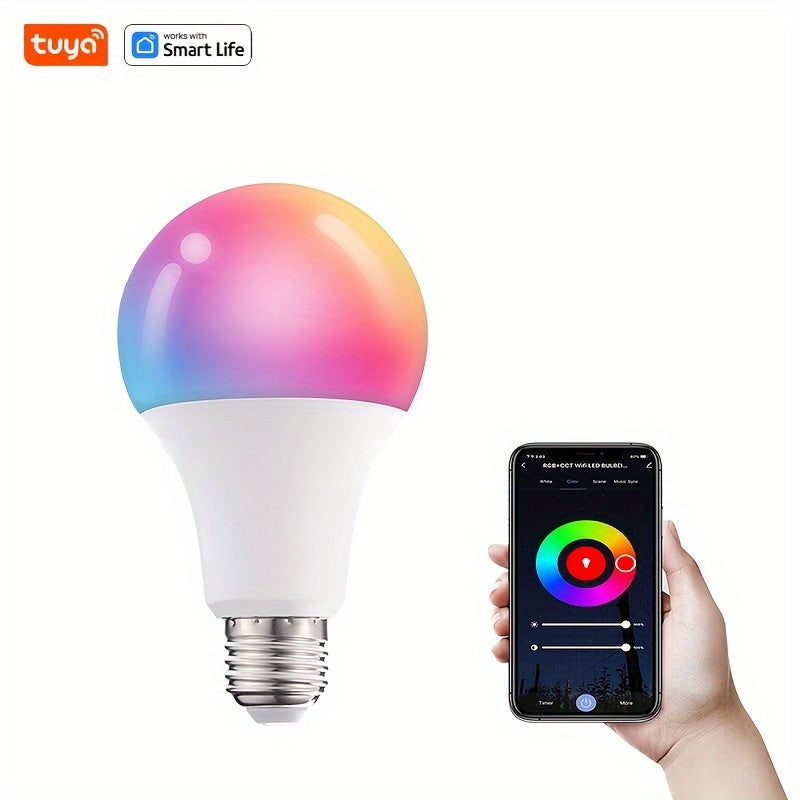 Tuya's smart wireless light bulb complies with European regulations and comes in sets of 1, 2, or 4 RGB bulbs. Each 10W bulb can be controlled via the app, providing 800LM of light with a