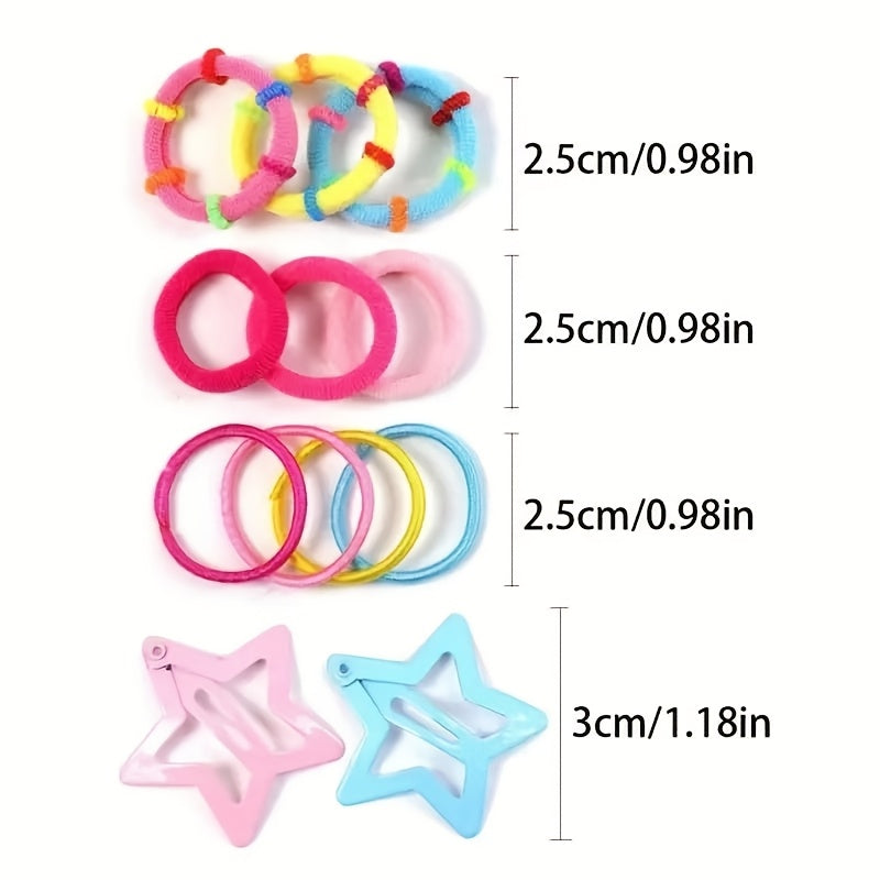 Set of 875 hair accessories with cute star designs, ideal for daily wear or gifting.