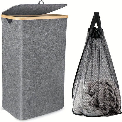 Large 110L Laundry Basket with Lid, Handle, and Inner Bag - Foldable Storage Basket for Dirty Clothes, Toys, and Towels