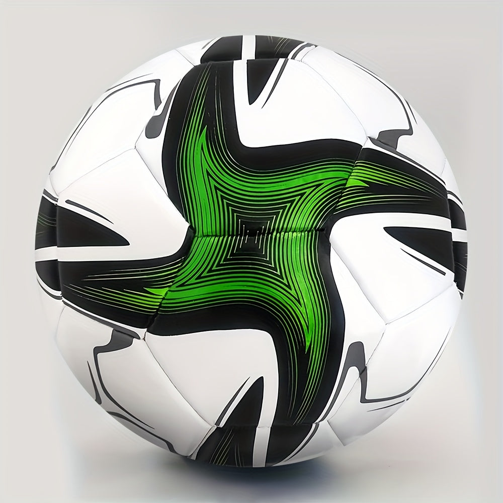 1pc Vortex Pattern Soccer Ball, Size 5, Durable PVC Material, Ideal for Outdoor Training and Matches, All-Season Play, No Electricity or Inflator Required.