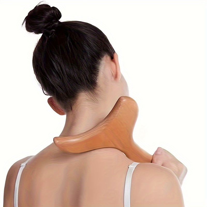 Stress relief wooden scraping massage tool for full body relaxation.