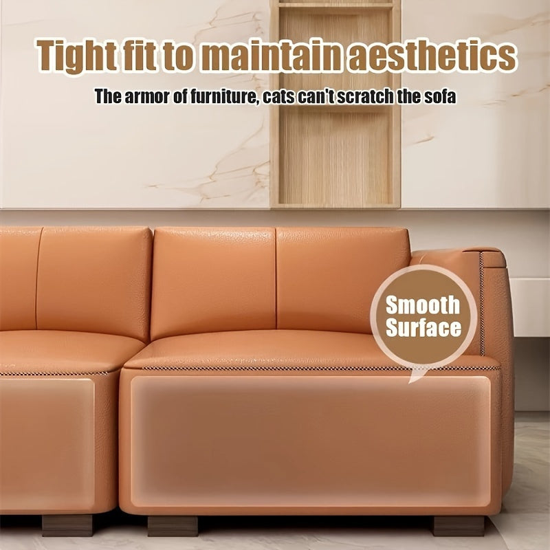 Textured transparent sofa protector film: Thick, self-adhesive, peel & stick, removable, waterproof, dirt-resistant. Random pattern for furniture, walls, marble, kitchen.