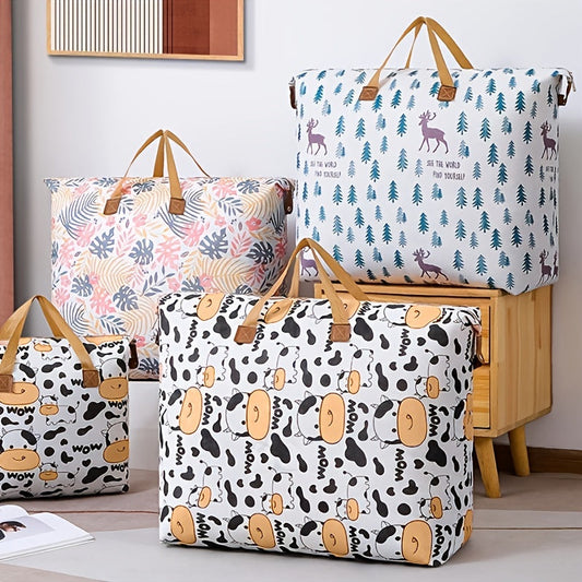 1-piece Quilt Storage Bag with Cartoon Pattern, Thickened Portable Clothes Sorting Bag. This Super Large Capacity Moving Packing Bag is perfect for organizing your bedroom accessories.