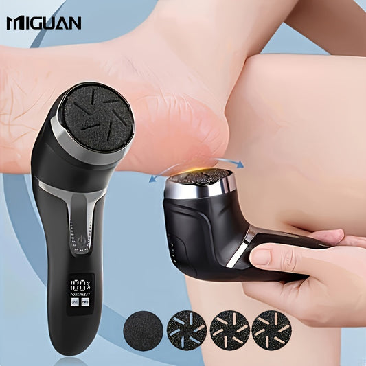 Portable, rechargeable electric foot file for professional callus removal and foot repair. Great gift for dry, cracked skin.