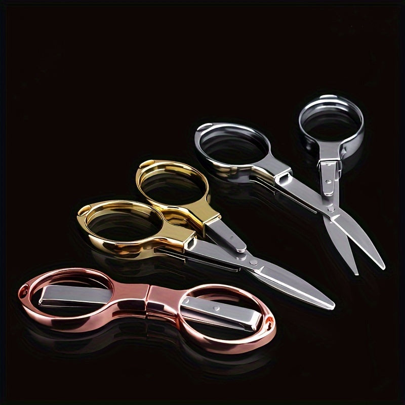 Stainless Steel Folding Scissors: Compact, Versatile, and Portable for Travel and Daily Use.