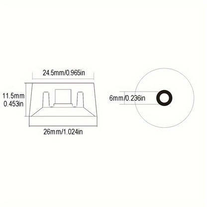 4 acrylic electric guitar knobs with 24 fine splines for speed control.