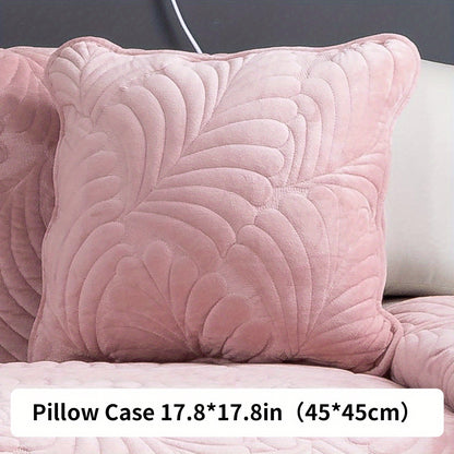 Short plush sofa slipcover for all seasons, perfect for home decor in bedroom, office, or living room. Excludes backrest, armrest, and pillow case.