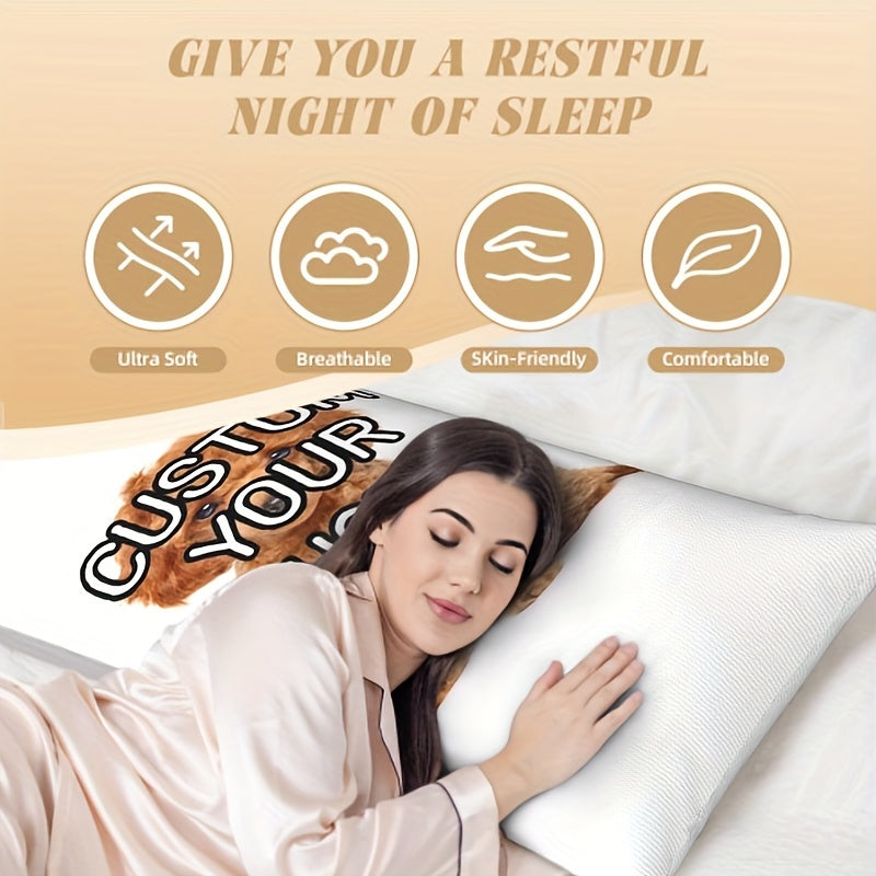 Customize your Plush Body Pillowcase with Unique Double-Sided Photo Design, Luxuriously Soft and Cozy Material, Generous 50.8x137.16 cm Size - Ideal for Ultimate Bedroom Comfort