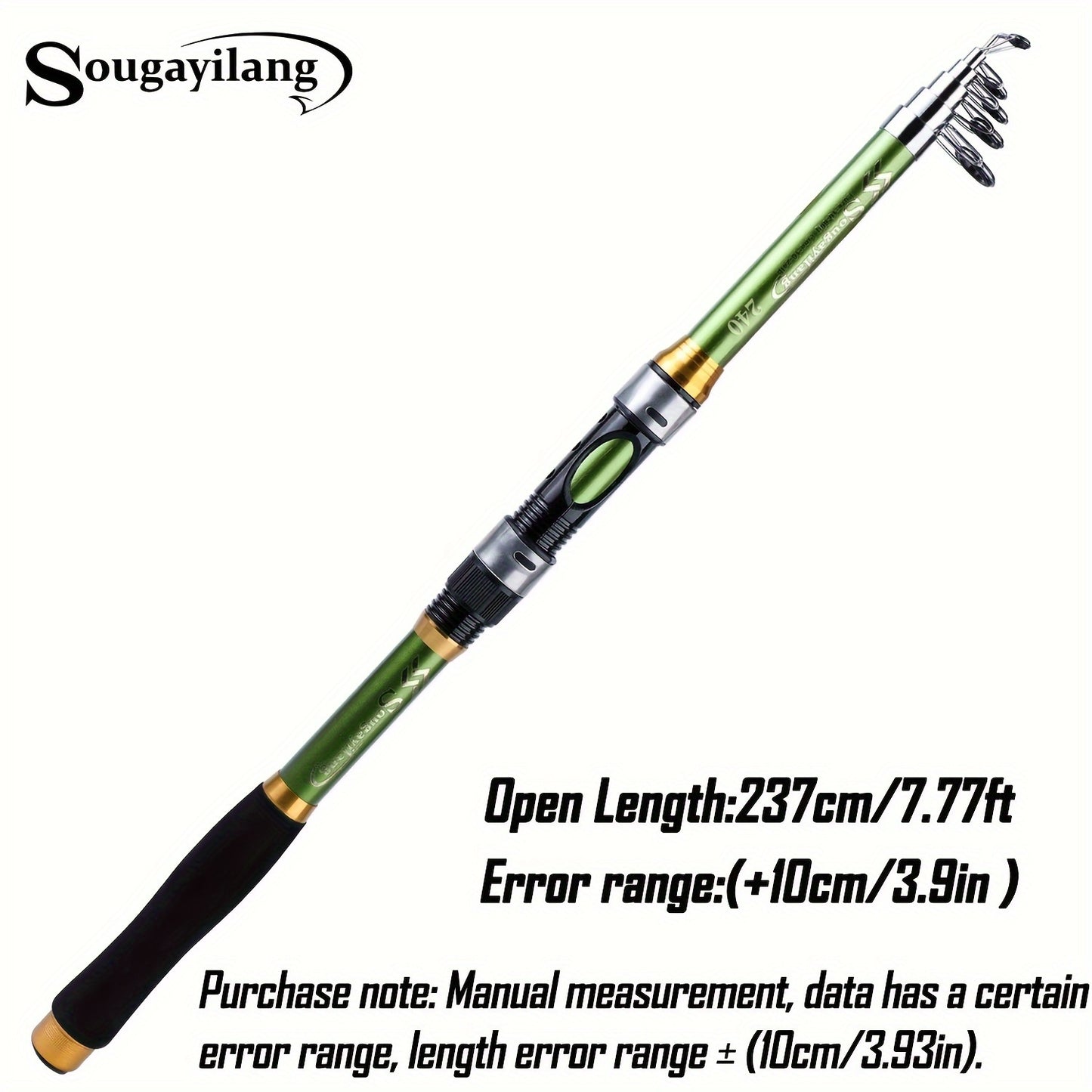 Sougayilang Telescopic Fishing Rod is a portable, durable fiberglass rod with medium action and extendable length for versatile saltwater fishing.