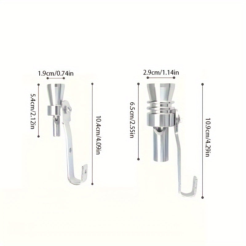 Aluminum turbocharger sound whistle exhaust pipe head with sound simulator and installation tool, for various vehicle models.