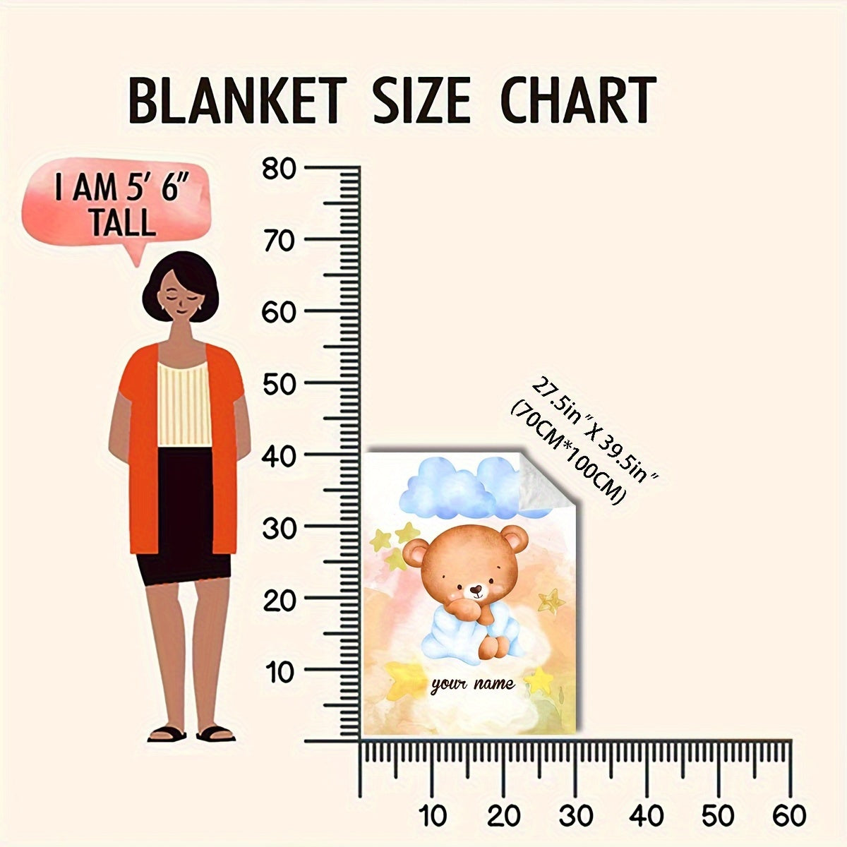 Personalized Cartoon Bear Print Flannel Throw Blanket - Modern Style, Versatile All-Season Knitted Polyester Blanket for Various Uses, Stylish Gift Blanket for Home Decor - Customize with Your Name