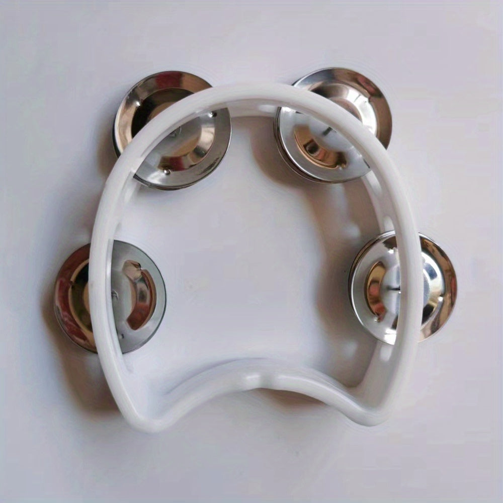 Plastic hand tambourine with 4 bells and ABS construction for musical performances. Great for parties, concerts, and Eid celebrations.