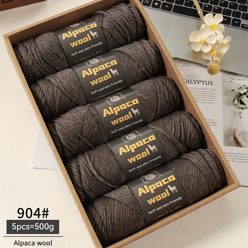 500G Alpaca Wool Yarn, 245 Thick Knitting Needles, Multi-Colored Kit for Autumn and Winter Fashion DIY Projects. Includes Yarn for Sweaters, Cardigans, Scarves, Hats, Gloves, Pants, and