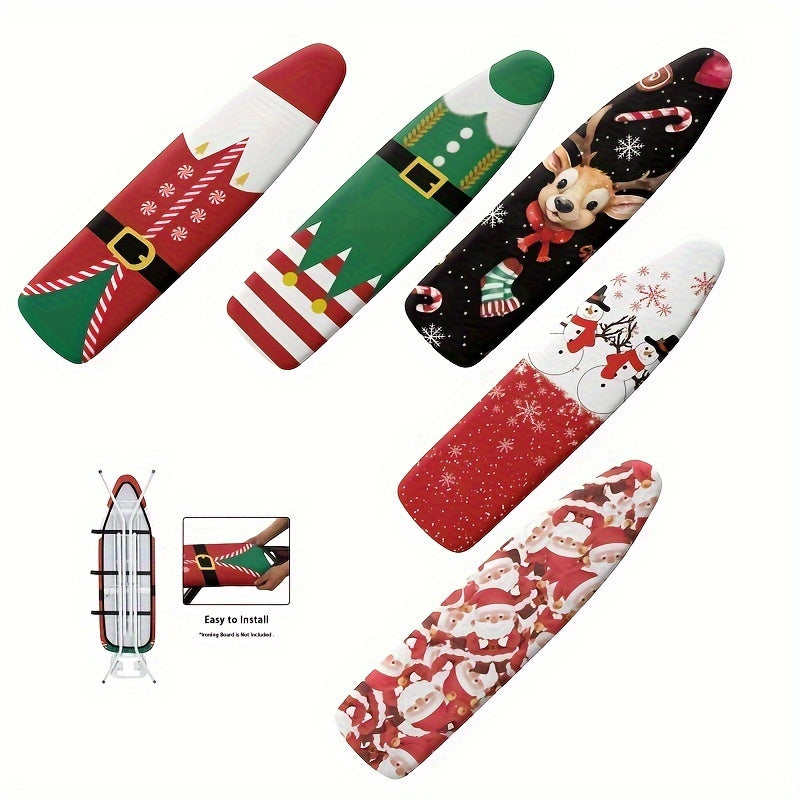 Get into the holiday spirit with our Christmas-themed ironing board covers! These padded covers feature an elastic edge for a secure fit, are heat reflective and stain resistant. Fits standard ironing boards measuring 132.08-139.7 cm.