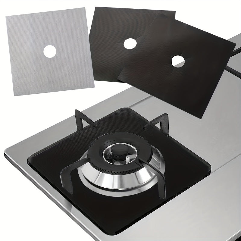 Set of 4 Gas Stove Burner Covers - Thick, Non-Stick, Reusable, and Protects Against Scratches and Burns, Easy to Clean