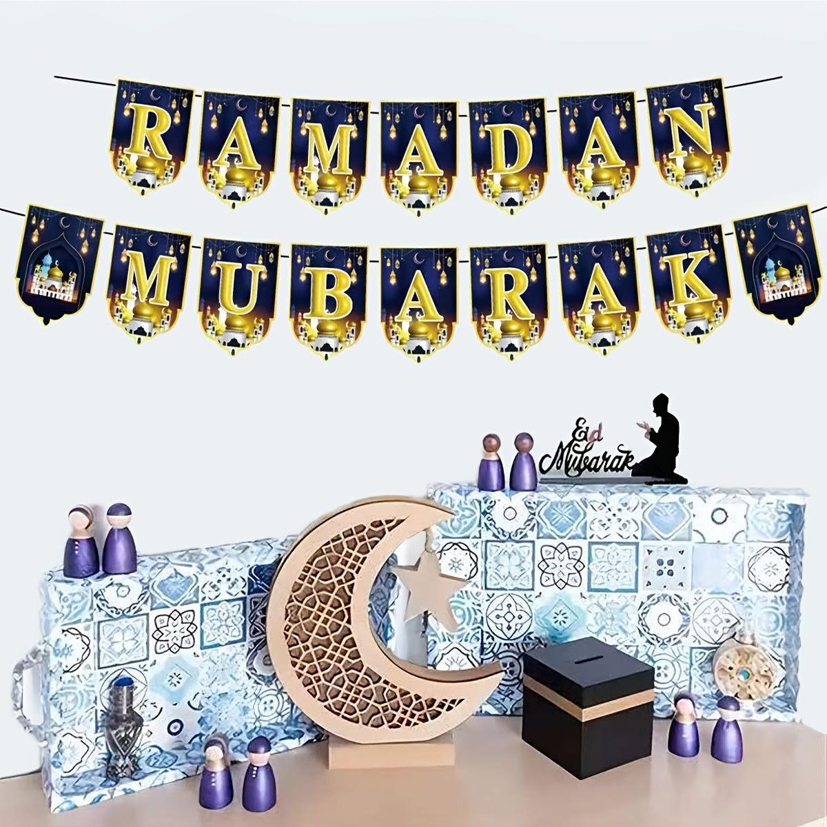 Pull Flag Banner for Ramadan Family Gathering Decoration