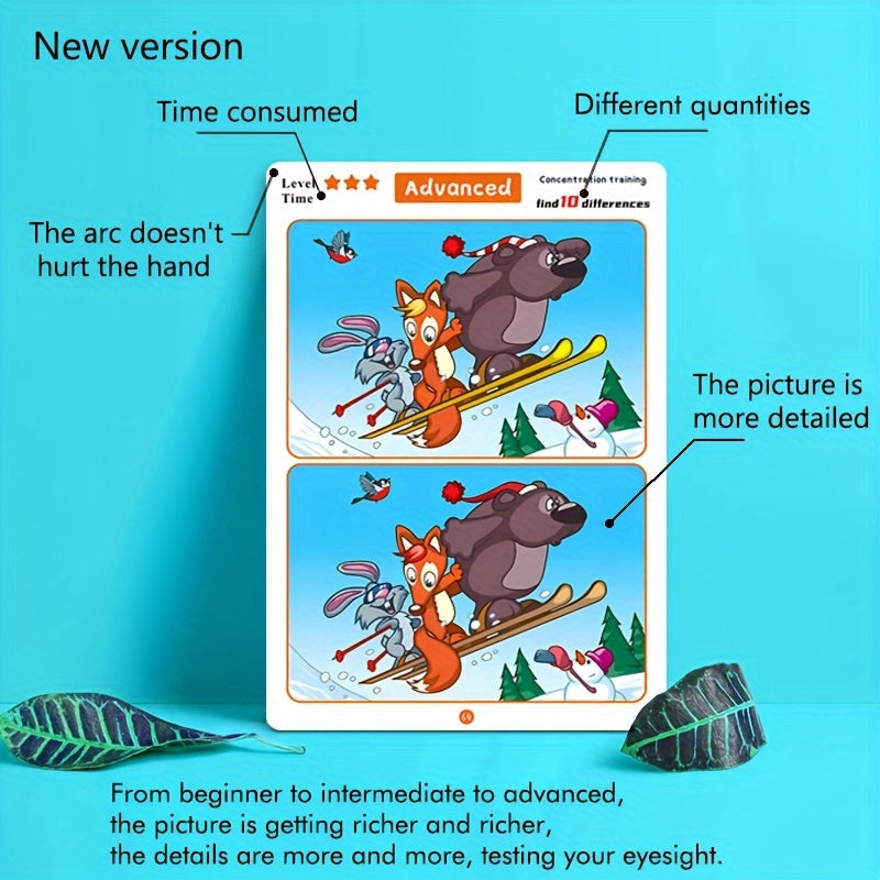 Find the difference: fun, engaging concentration game where you locate and erase different objects on picture cards.