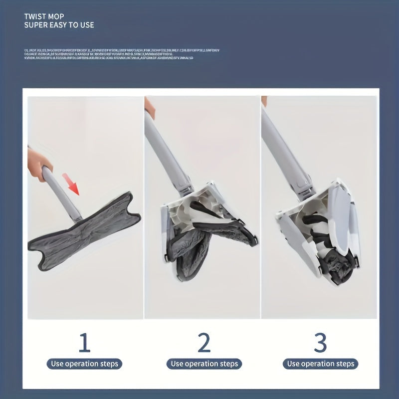 One Butterfly Shaped Mop with 1 Microfiber Pad and 2 Reusable Mop Cloths, 360° Flat Mop for Wet and Dry Cleaning in Hotel/Commercial Settings.