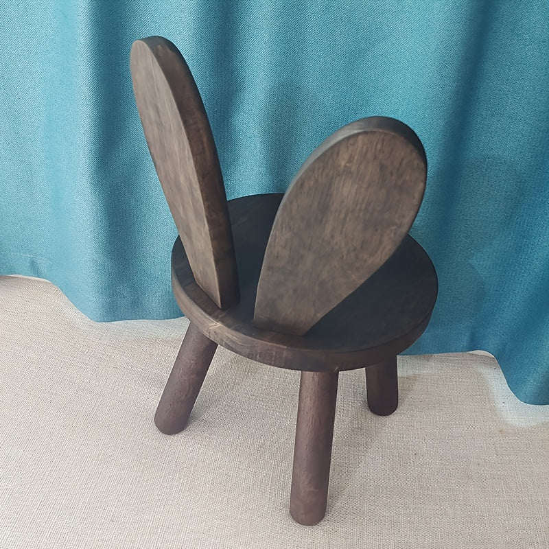 Adorable Rabbit Ears Creative Wooden Stool - Perfect for Changing Shoes, Room Decor, and More