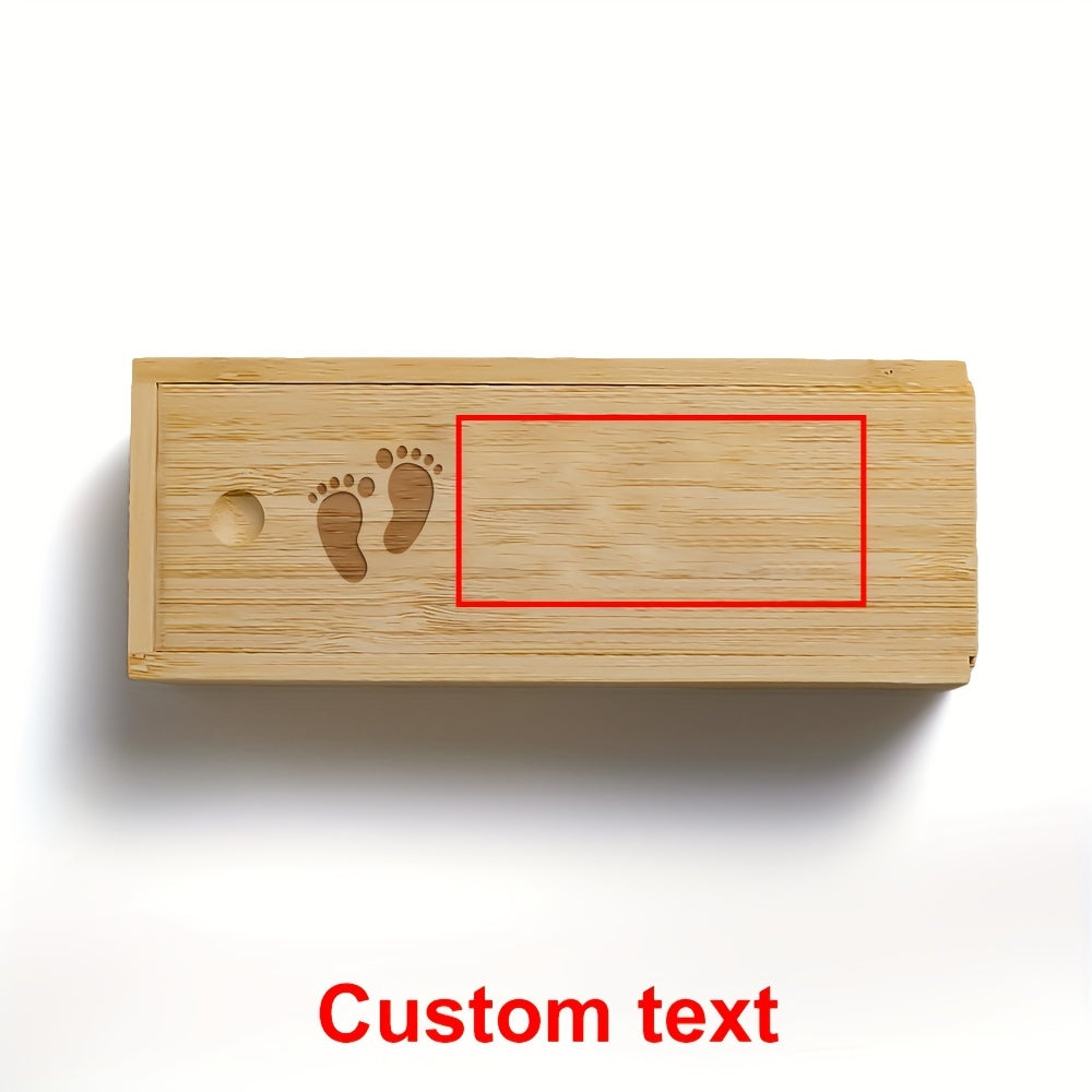 Personalized Bamboo Pregnancy Test Box - Ideal for Revealing News & Souvenirs, Pale Yellow